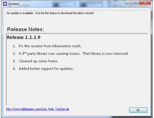 Auto-Hide Taskbar for Windows 10 Version 1.1.1.0 Now Available!